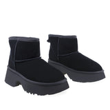 Ghete Dama Casual Anna Viotti Piele Intoarsa D113-7 Negru