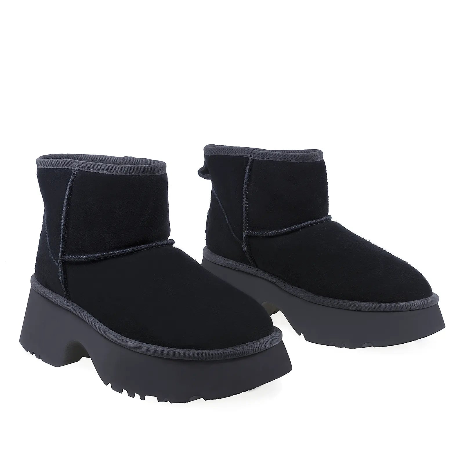Ghete Dama Casual Anna Viotti Piele Intoarsa D113-7 Negru
