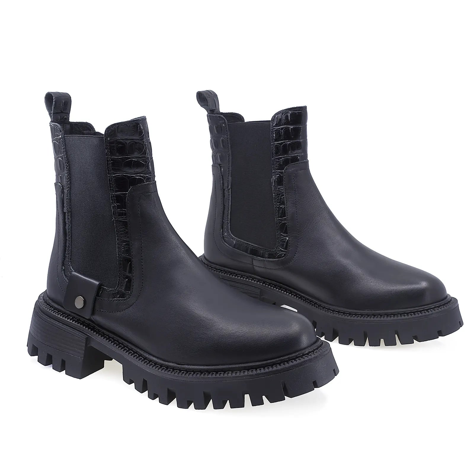 Ghete Dama Casual Anna Viotti Piele Naturala D44-4630 Negru