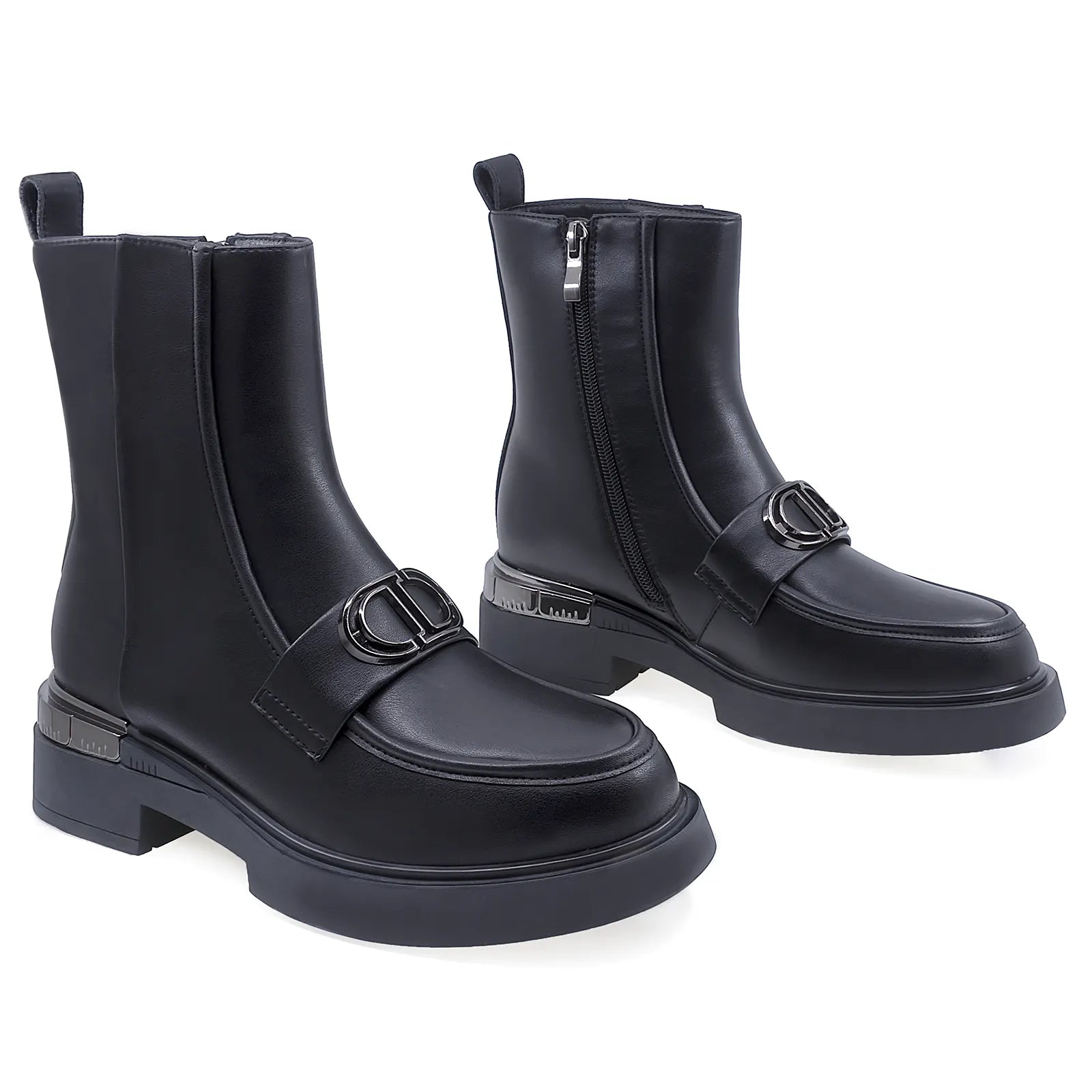 Ghete Dama Casual Anna Viotti Piele Naturala D106-D502-K137 Negru