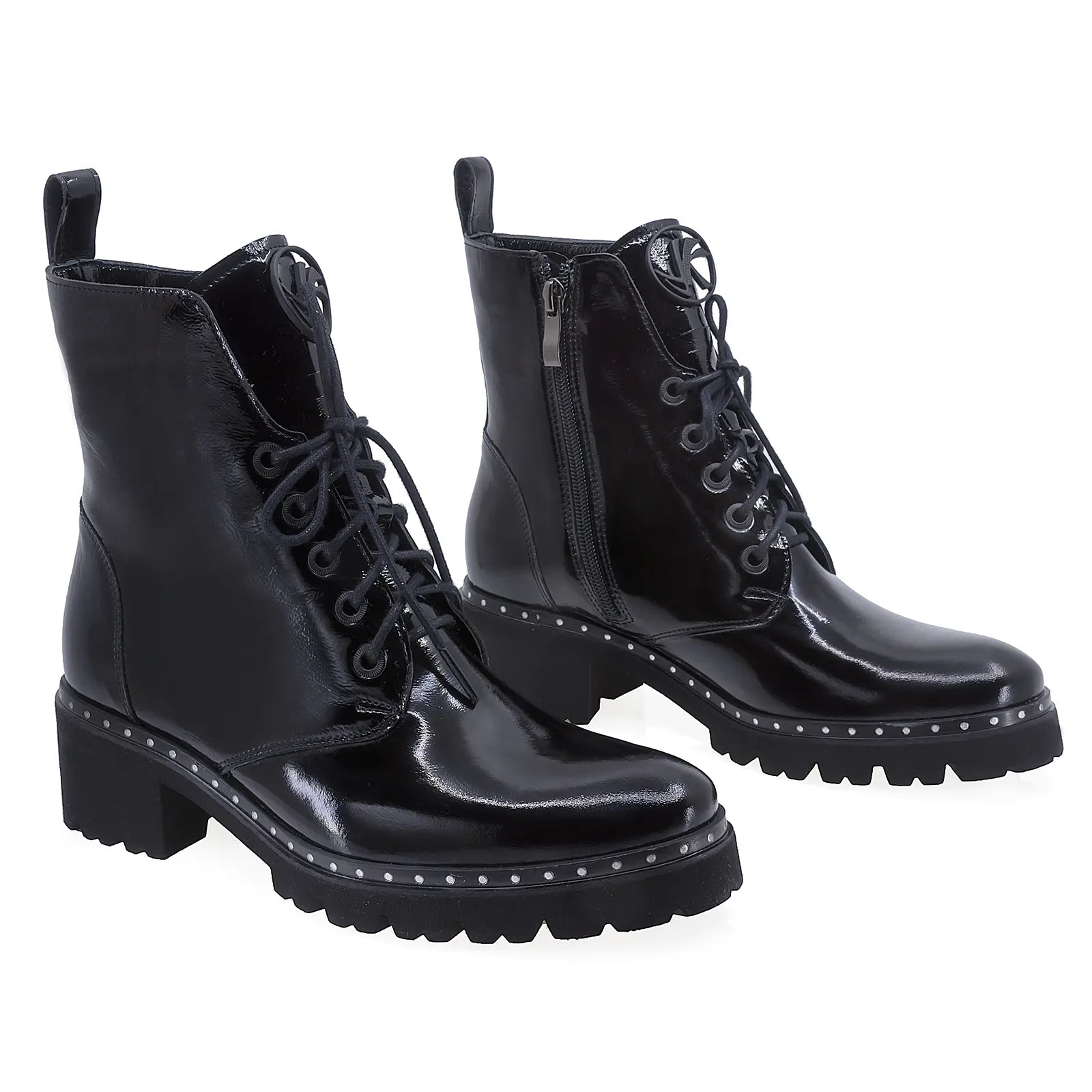 Ghete Dama Casual Anna Viotti Piele Lacuita D2301 Negru