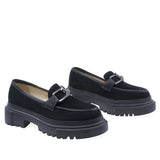 Pantofi Dama Casual Anna Viotti Piele Intoarsa D44-2498 Negru