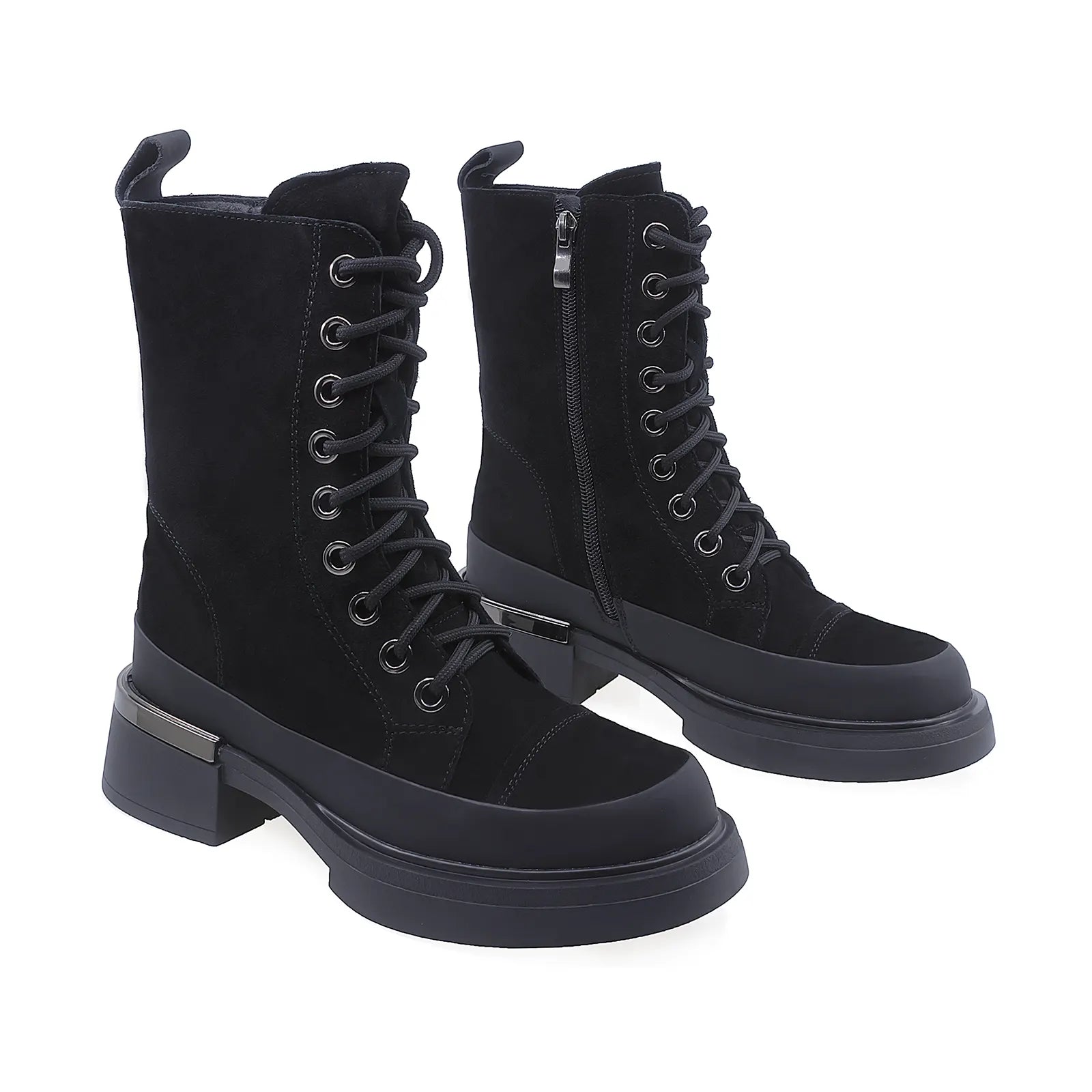 Ghete Dama Casual Anna Viotti Piele Intoarsa D107-PH3168-Z38464-R-4 Negru