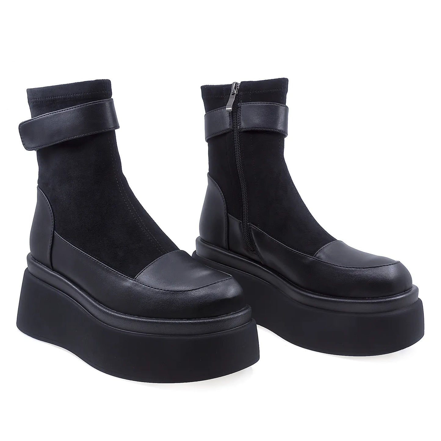 Ghete Dama Casual Anna Viotti Piele Intoarsa D106-F8365-C5966-11 Negru