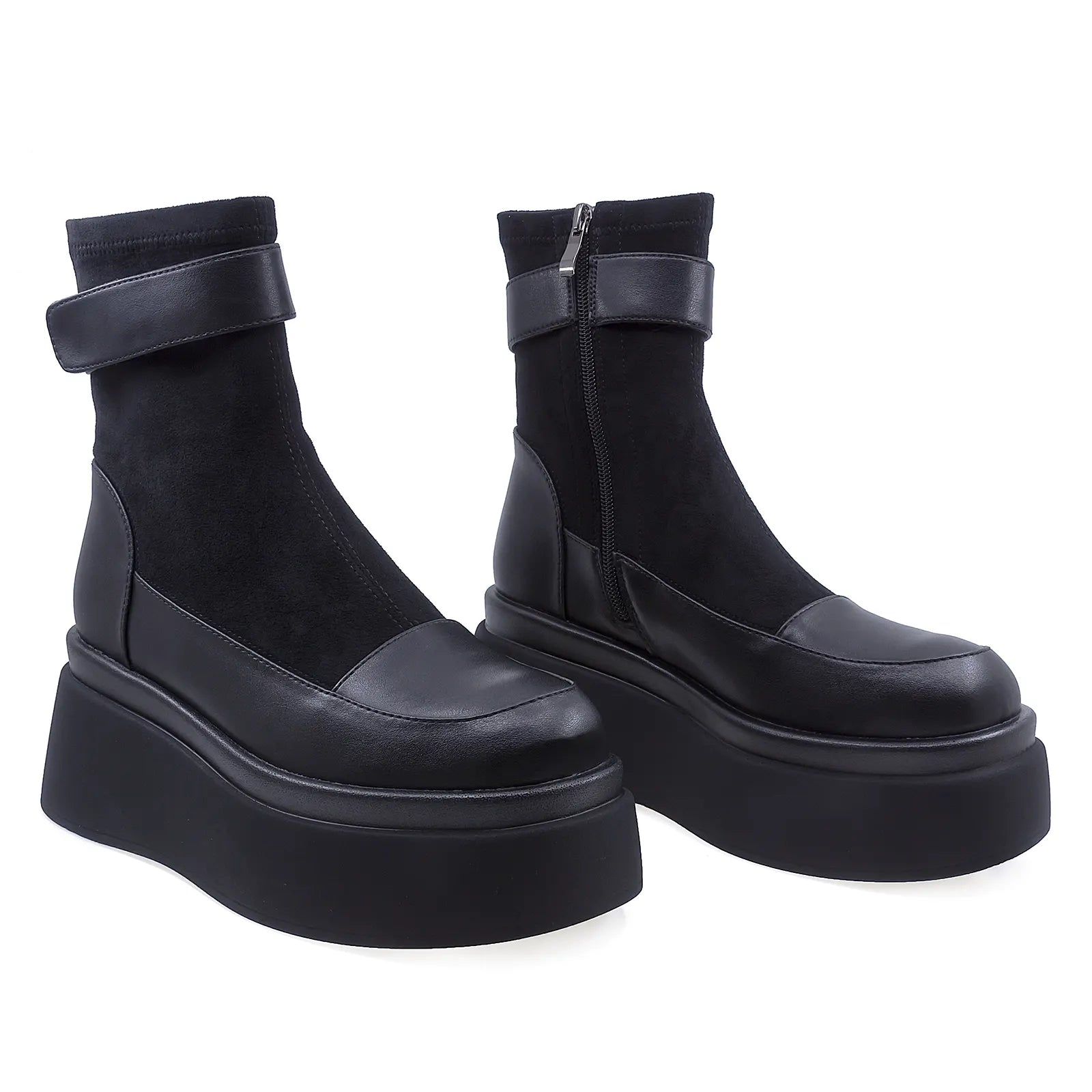 Ghete Dama Casual Anna Viotti Piele Intoarsa D106-F8365-C5966-11 Negru