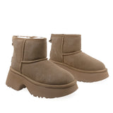 Ghete Dama Casual Anna Viotti Piele Intoarsa D113-7 Camel