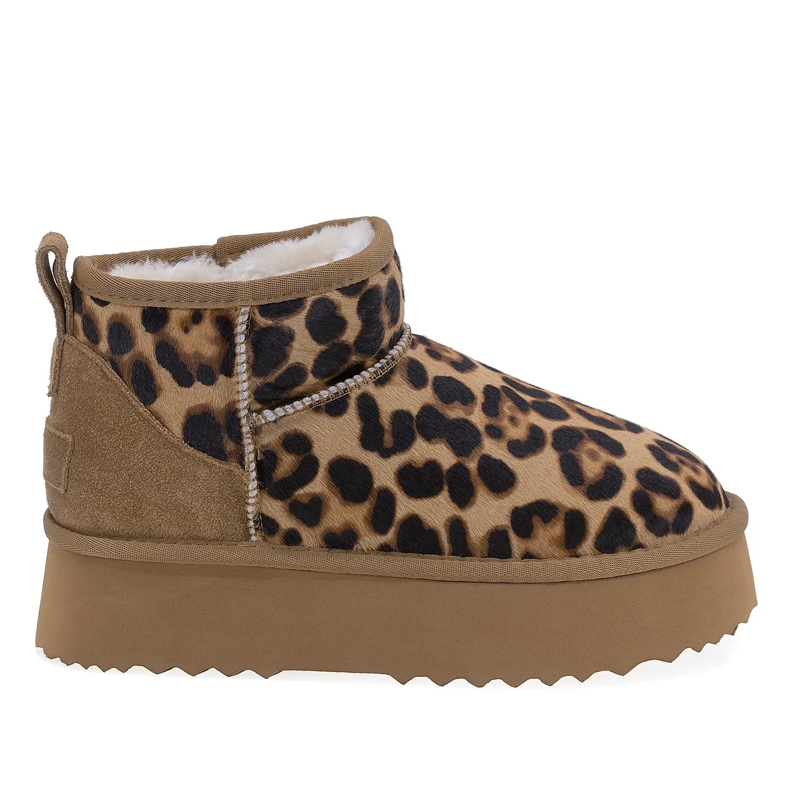 Ghete Dama Casual Anna Viotti Piele Intoarsa D113-MORES DB MINI Leopard