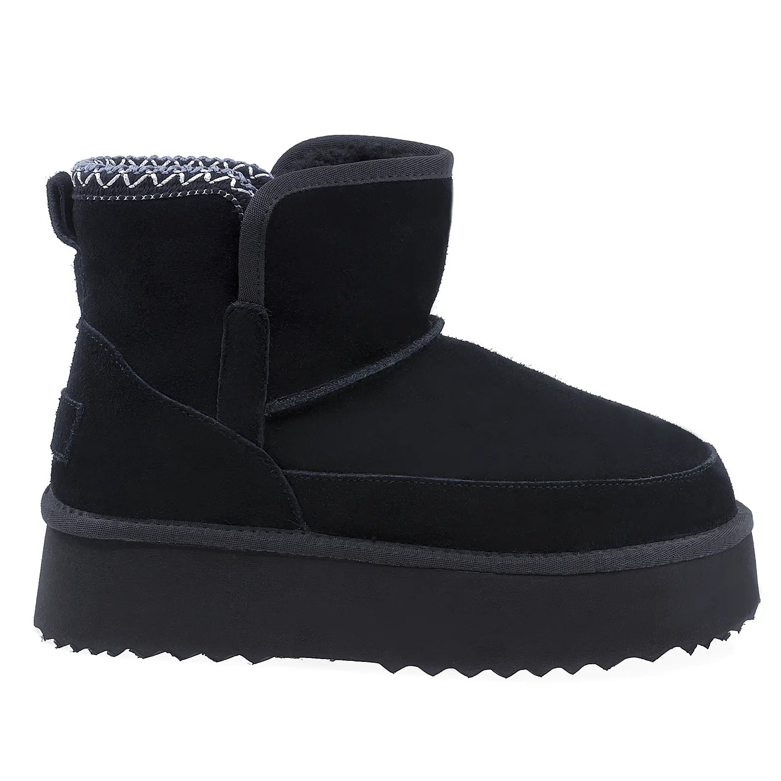 Ghete Dama Casual Anna Viotti Piele Intoarsa D114-JRGB001-1 Negru