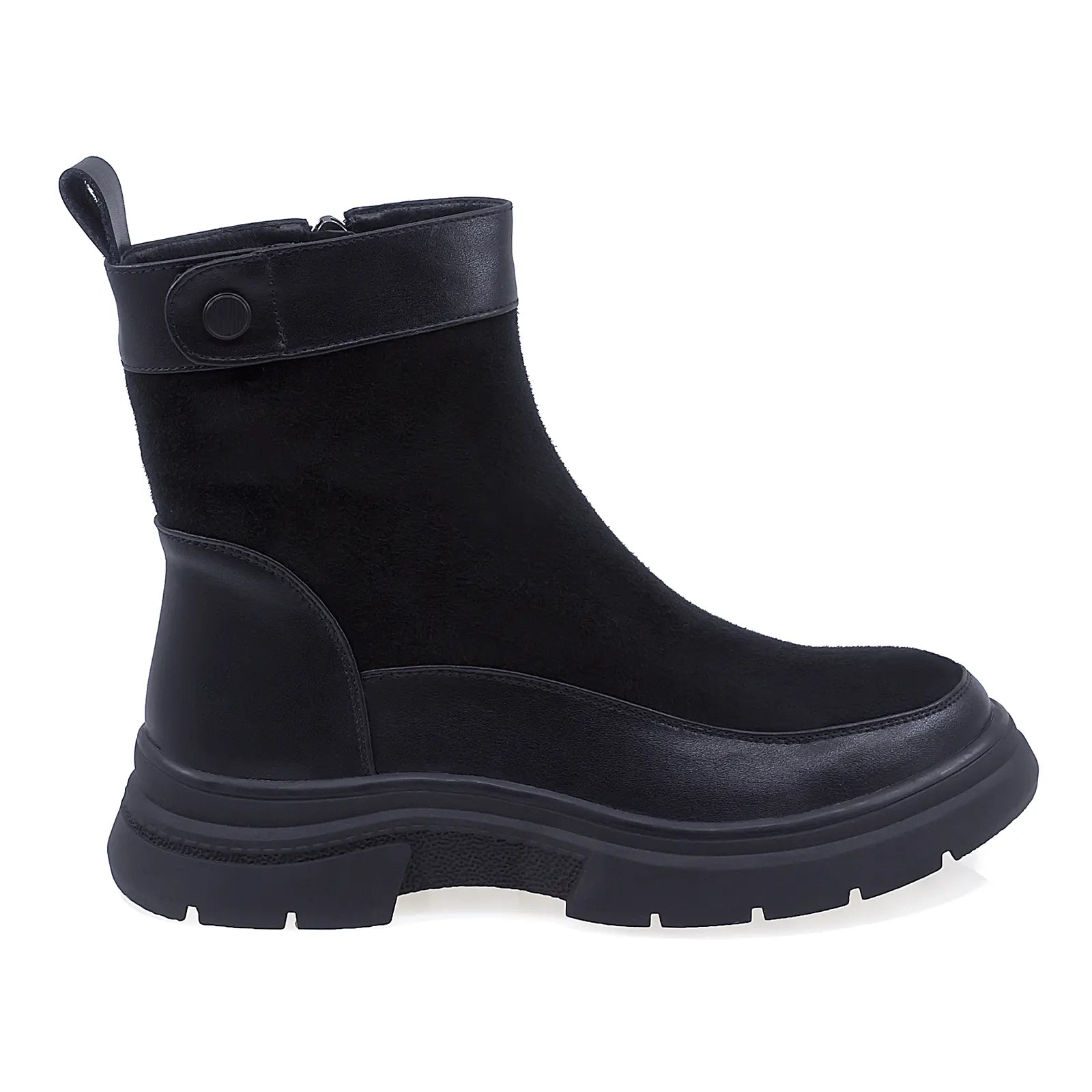 Ghete Dama Casual Anna Viotti Piele Intoarsa D112-GAW2548 Negru