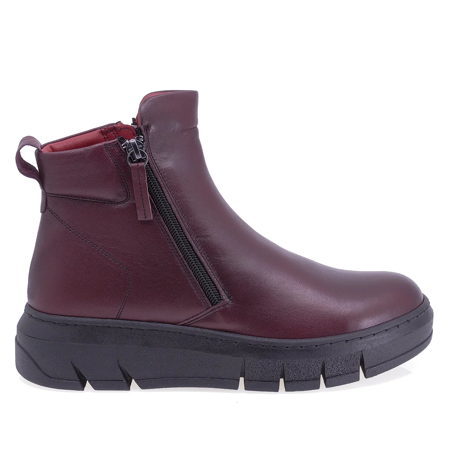 Ghete Dama Casual Anna Viotti Piele Naturala D54-1900-18 Bordo