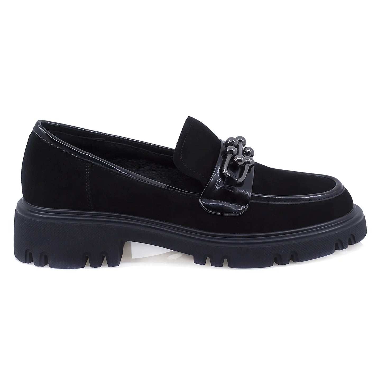 Pantofi Dama Casual Anna Viotti Piele Intoarsa D112-GAW2560 Negru