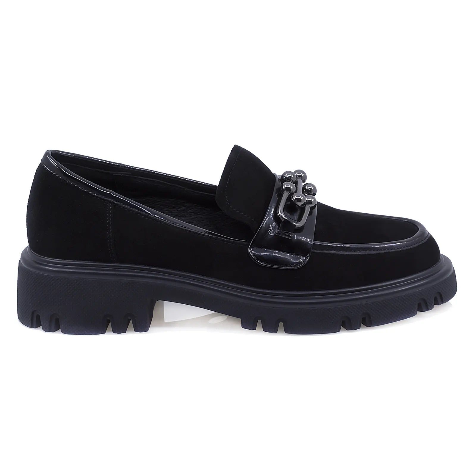 Pantofi Dama Casual Anna Viotti Piele Intoarsa D112-GAW2560 Negru