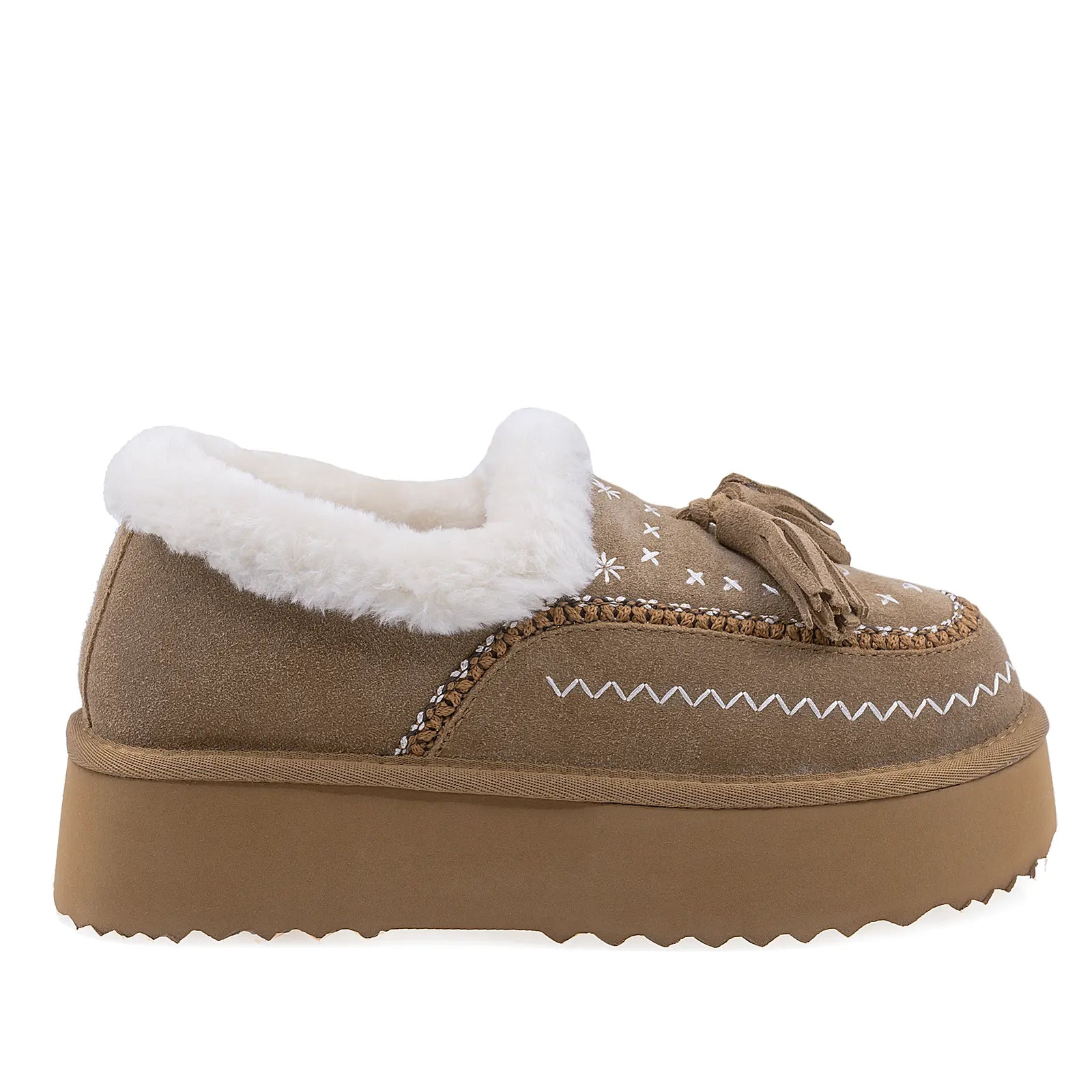 Papuci Dama Casual Anna Viotti Piele Intoarsa D113-2 Camel