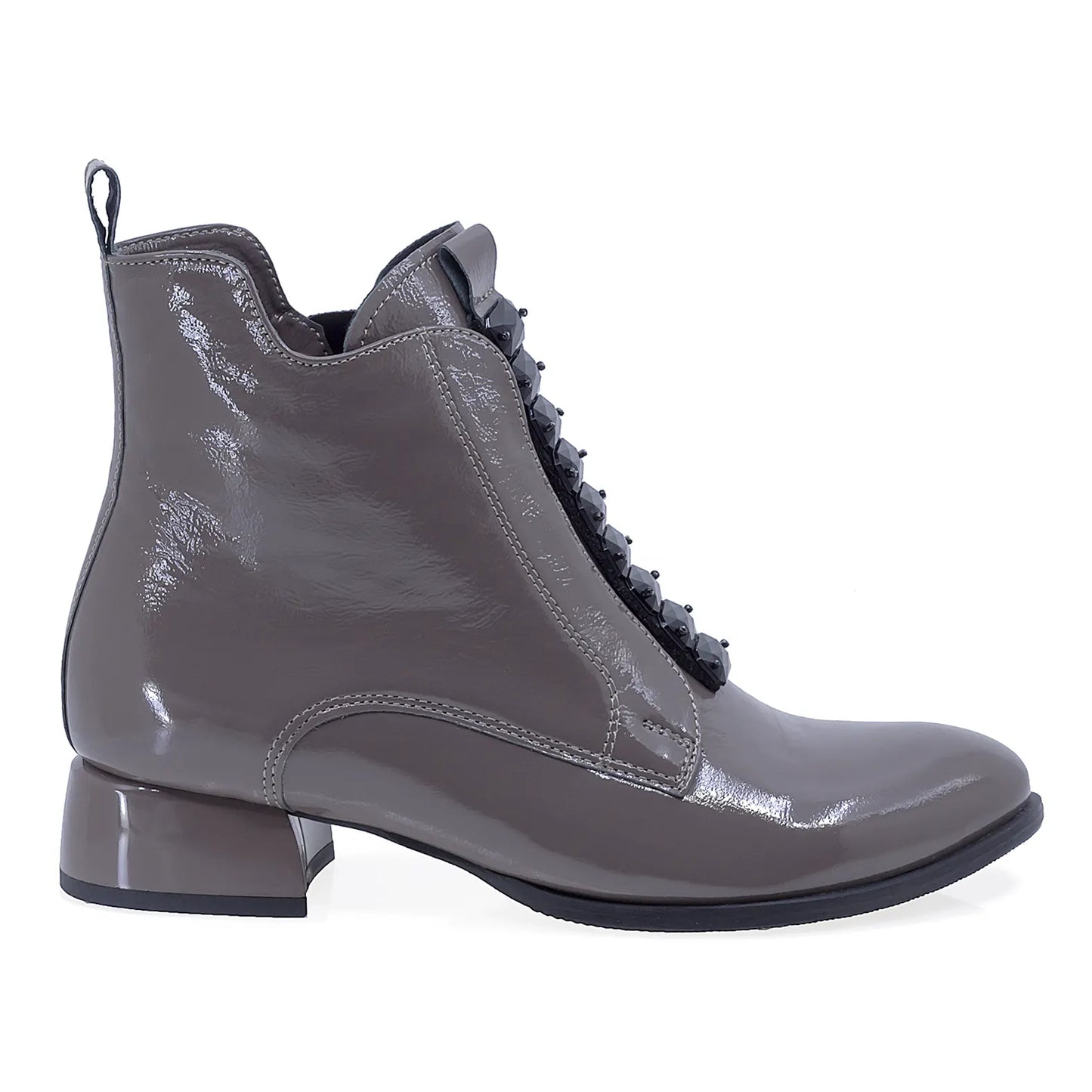 Ghete Dama Elegante Anna Viotti Piele Lacuita D2772 Cappuccino