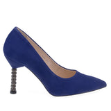 Pantofi dama eleganti Anna Viotti piele intoarsa D2985 albastru