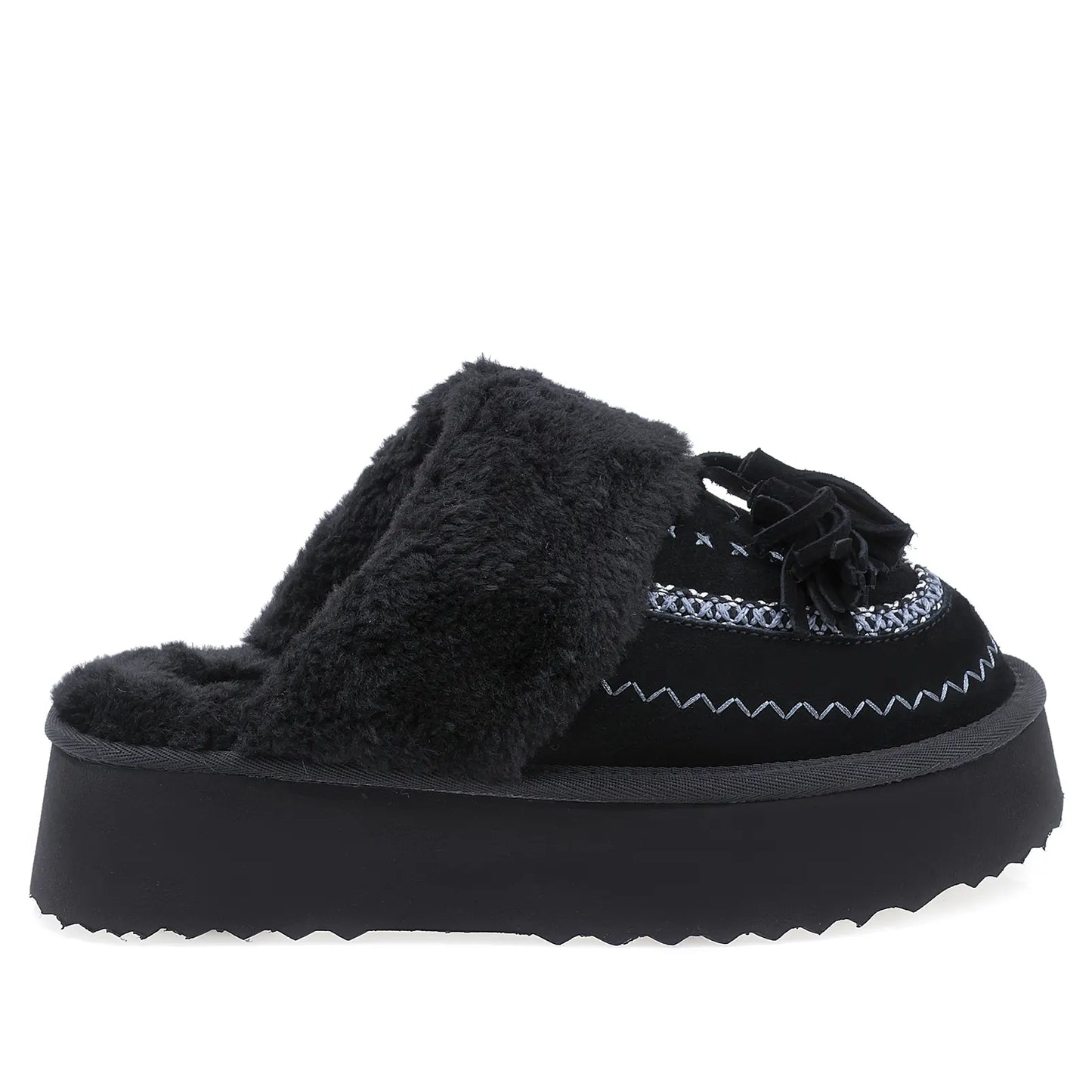 Papuci Dama Casual Anna Viotti Piele Intoarsa D113-3 Negru