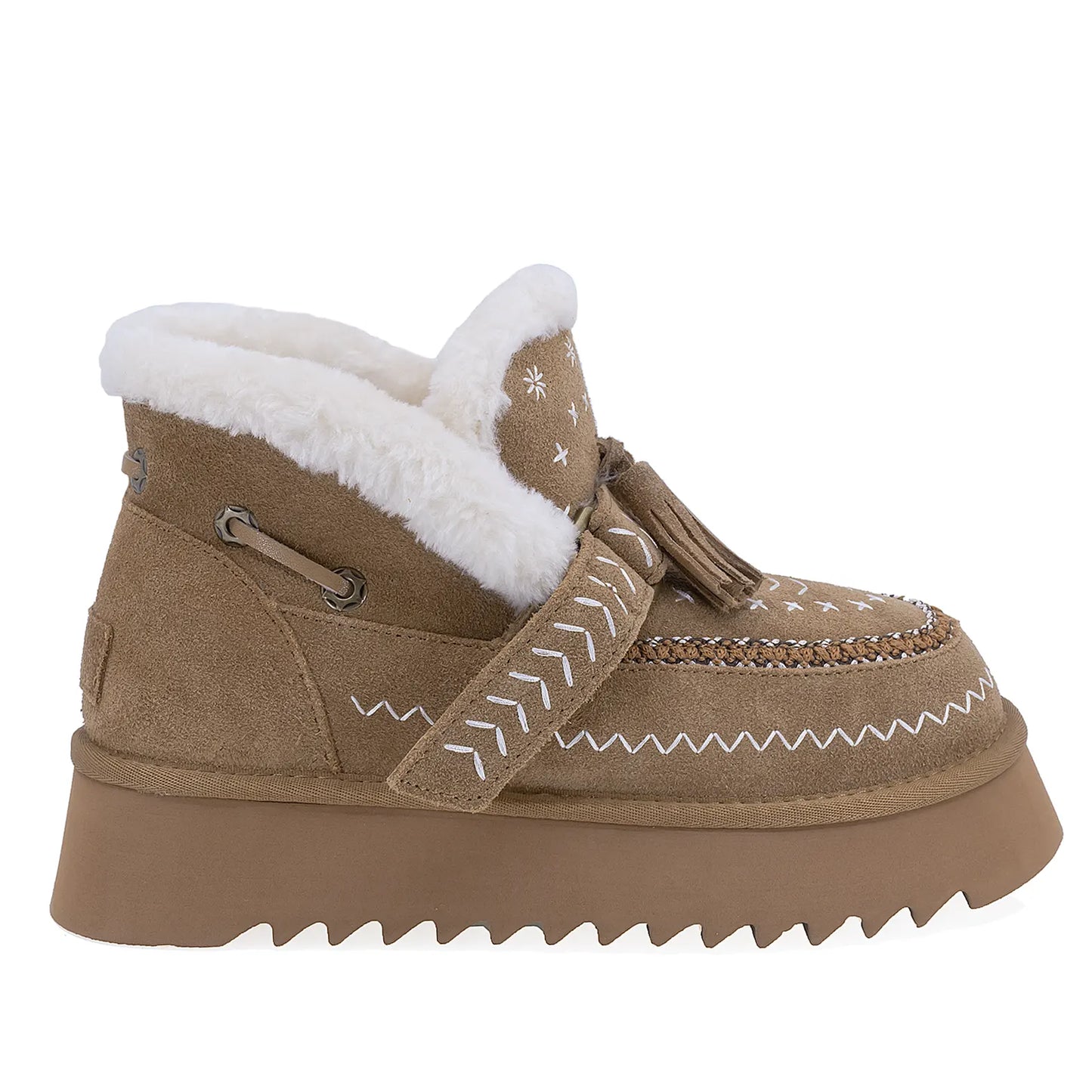 Ghete Dama Casual Anna Viotti Piele Intoarsa D113-4 Camel