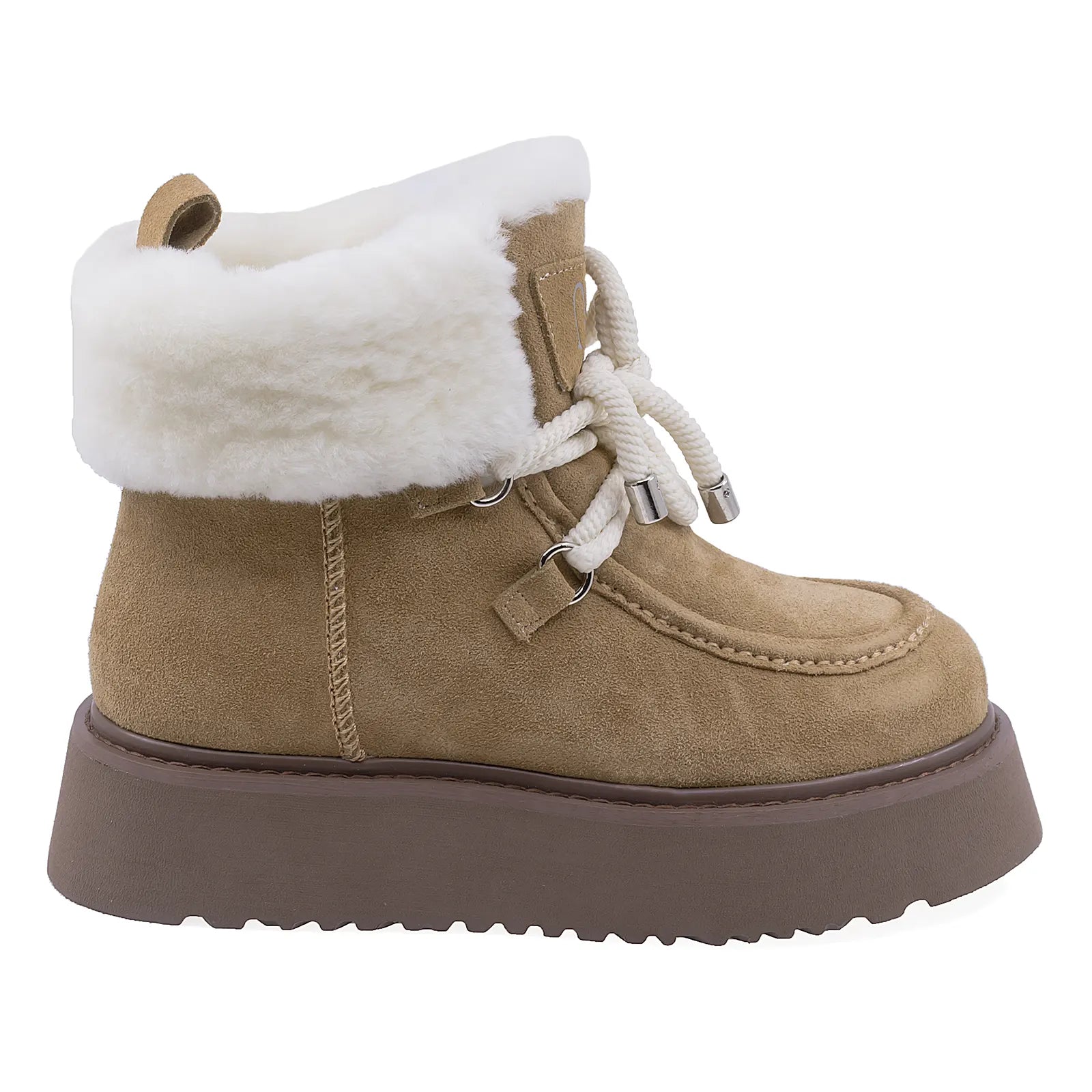 Ghete Dama Casual Anna Viotti Piele Intoarsa D107-PV3132-Z37393-M-5 Coniac