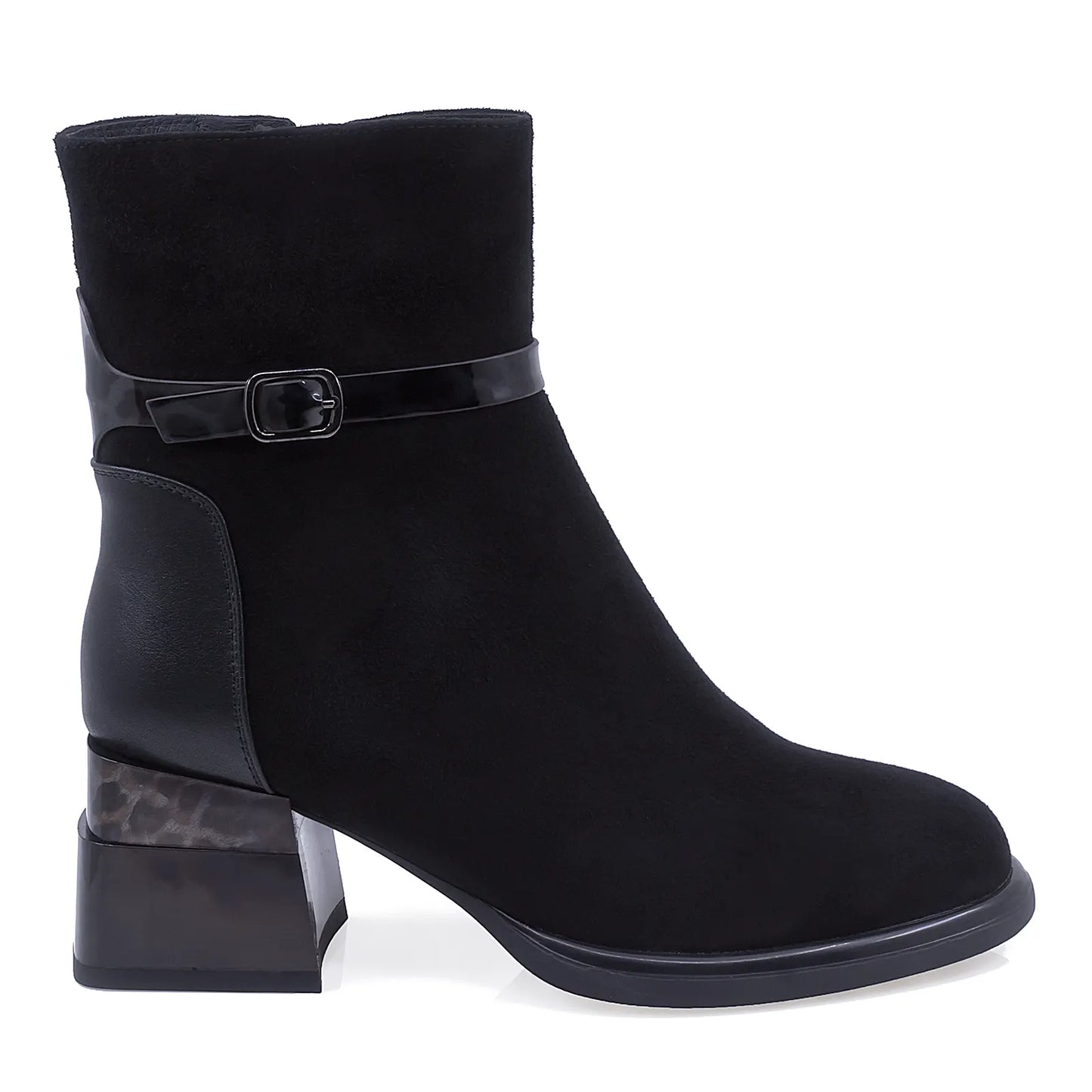 Ghete Dama Elegante Anna Viotti Piele Intoarsa D112-GAW2573 Negru