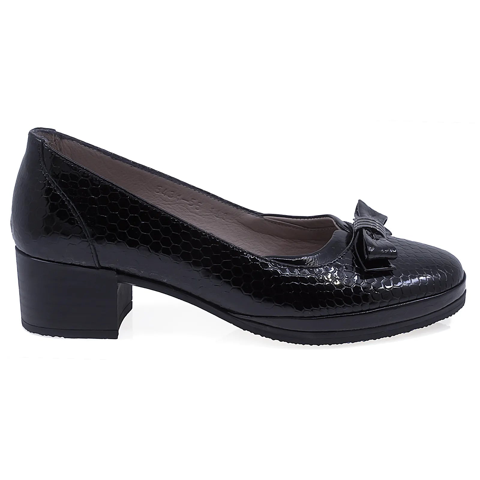 Pantofi Dama Casual Anna Viotti Piele Lacuita D50-5431 Negru