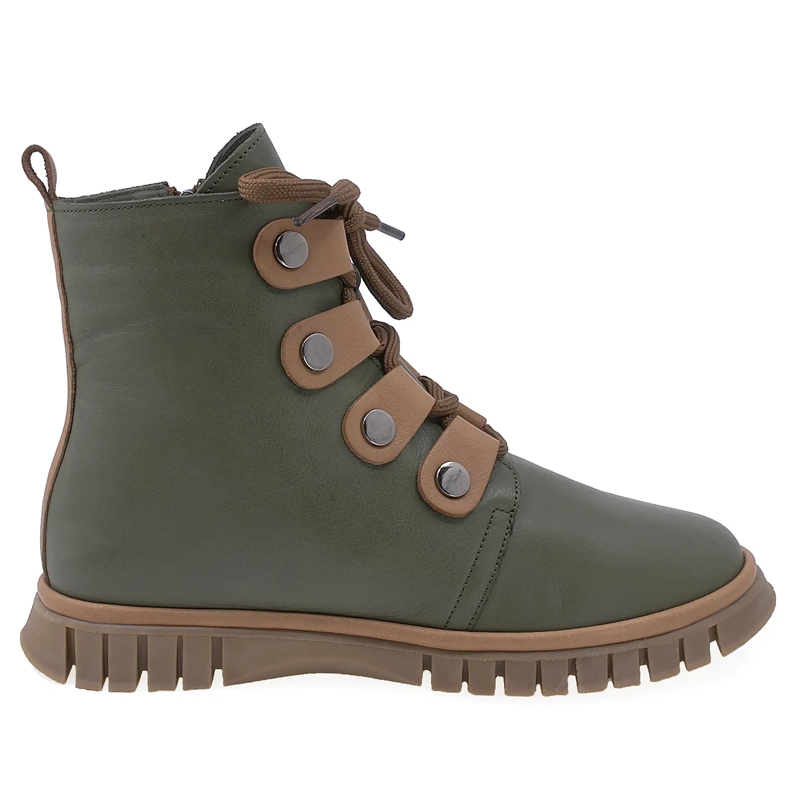 Ghete Dama Casual Anna Viotti Piele Naturala D45-24433 Kaki