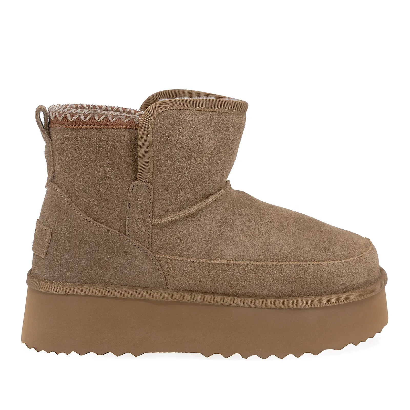 Ghete Dama Casual Anna Viotti Piele Intoarsa D114-JRGB001-1 Camel