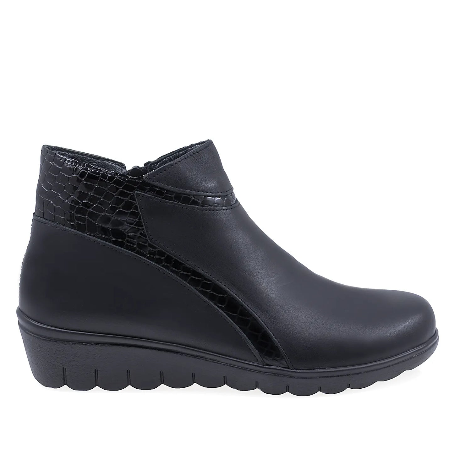 Ghete Dama Casual Anna Viotti Piele Naturala D22-5901 Negru
