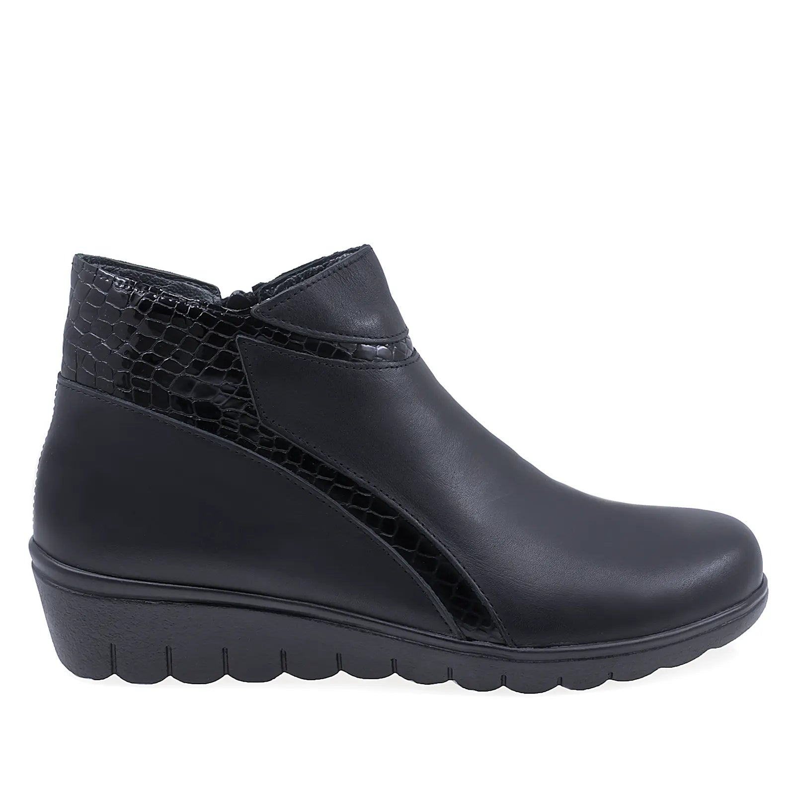 Ghete Dama Casual Anna Viotti Piele Naturala D22-5901 Negru
