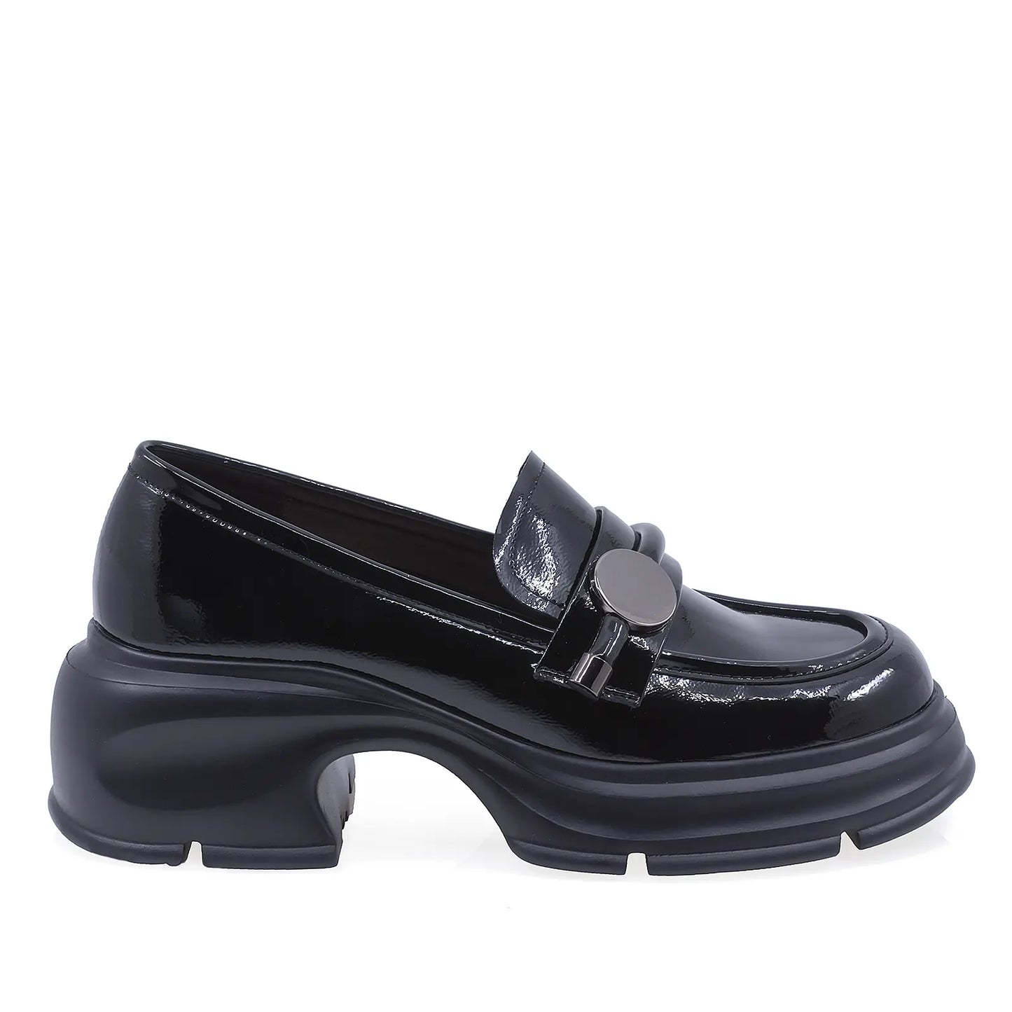 Pantofi Dama Casual Anna Viotti Piele Lacuita D105-4200D-LV134-NT-02 Negru