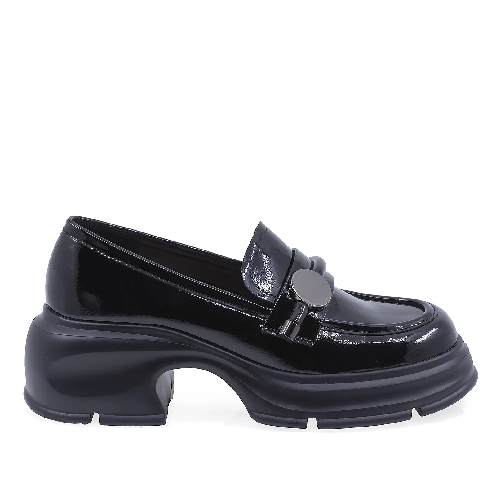 Pantofi Dama Casual Anna Viotti Piele Lacuita D105-4200D-LV134-NT-02 Negru