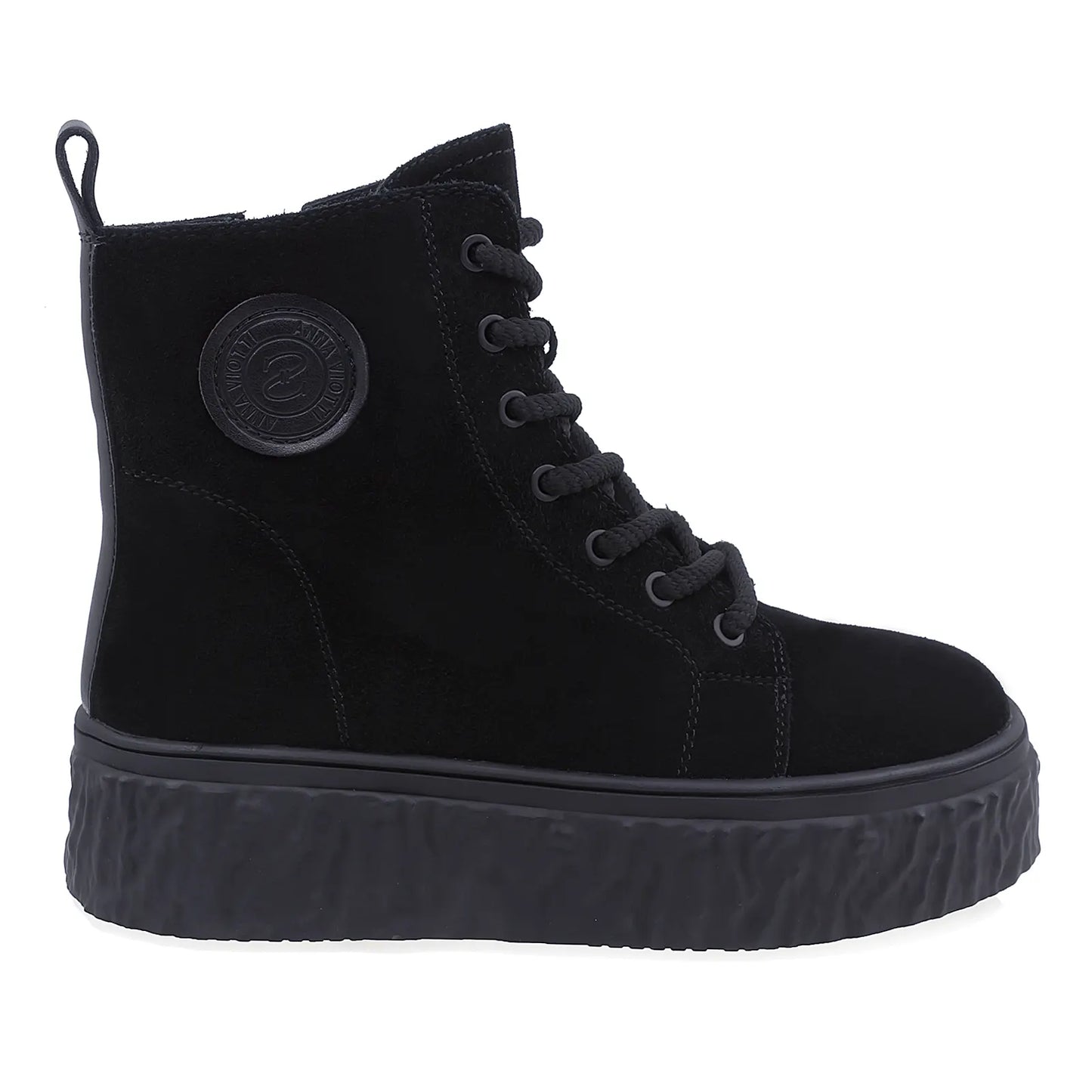 Ghete Dama Casual Anna Viotti Piele Intoarsa D106-F11517-A665-3 Negru