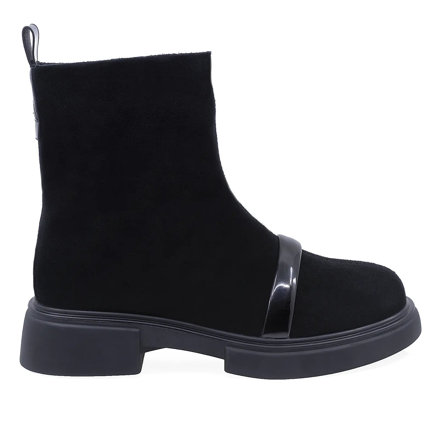 Ghete Dama Casual Anna Viotti Piele Intoarsa D106-M117-Q600 Negru