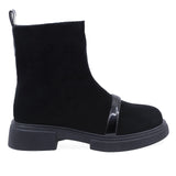 Ghete Dama Casual Anna Viotti Piele Intoarsa D106-M117-Q600 Negru