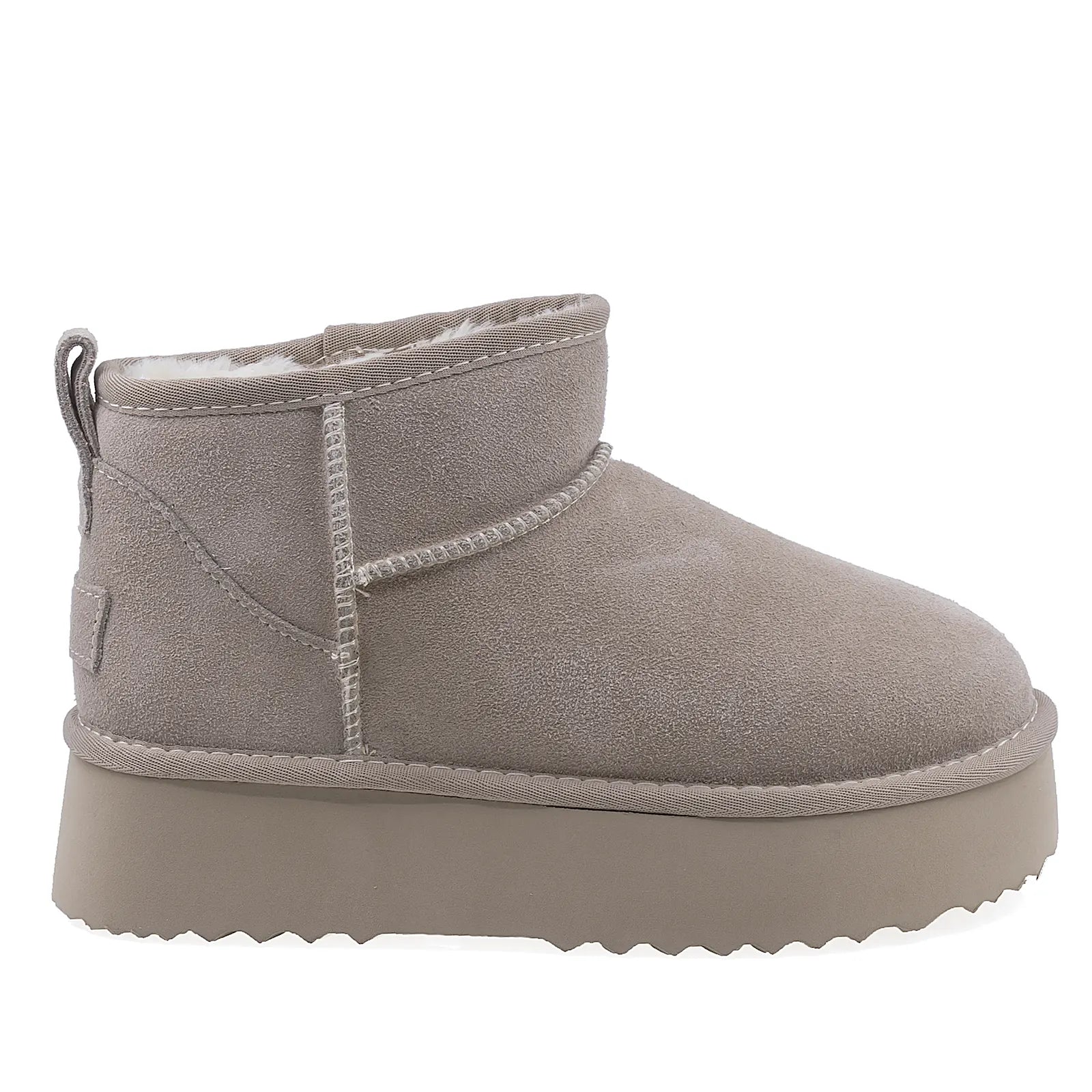 Ghete Dama Casual Anna Viotti Piele Intoarsa D113-MORES DB MINI Gri