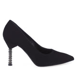 Pantofi dama eleganti Anna Viotti piele intoarsa D2985 negru