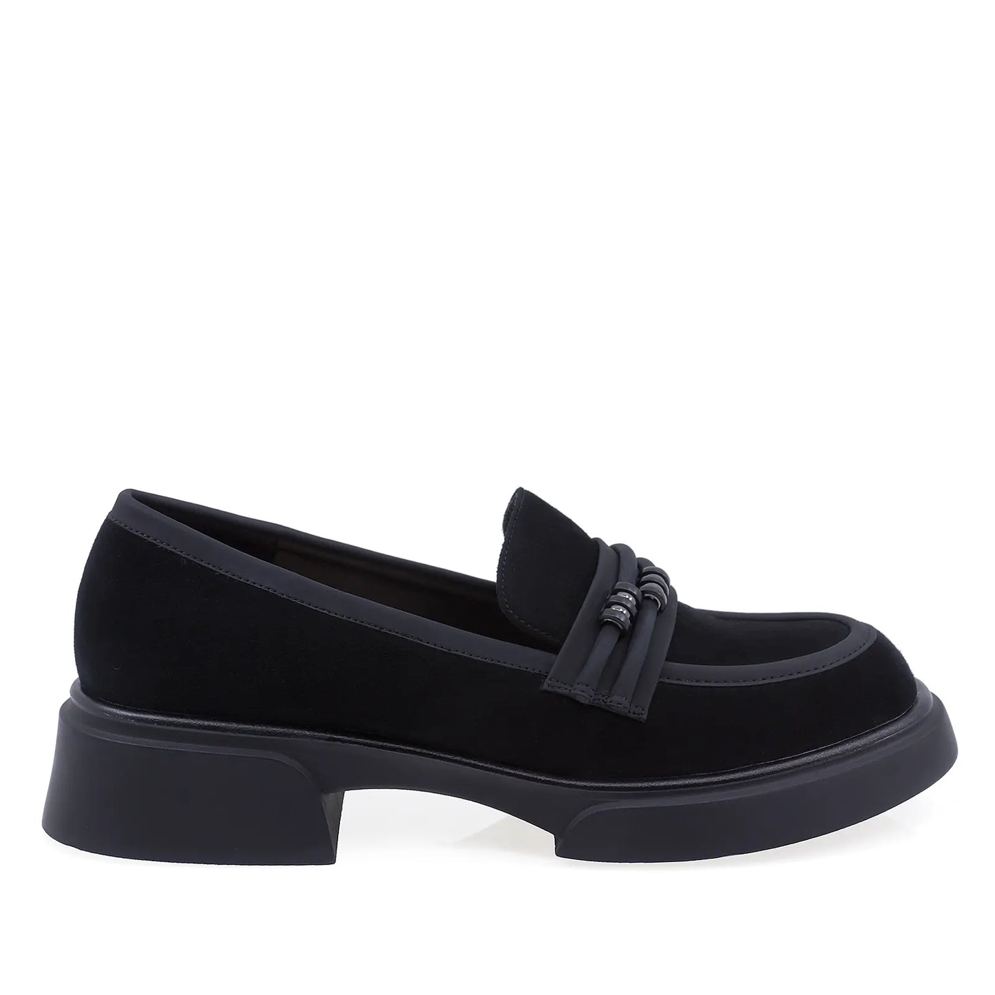 Pantofi Dama Casual Anna Viotti Piele Intoarsa D105-4199D-LV130-TL-03+X34 Negru
