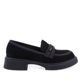 Pantofi Dama Casual Anna Viotti Piele Intoarsa D105-4199D-LV130-TL-03+X34 Negru