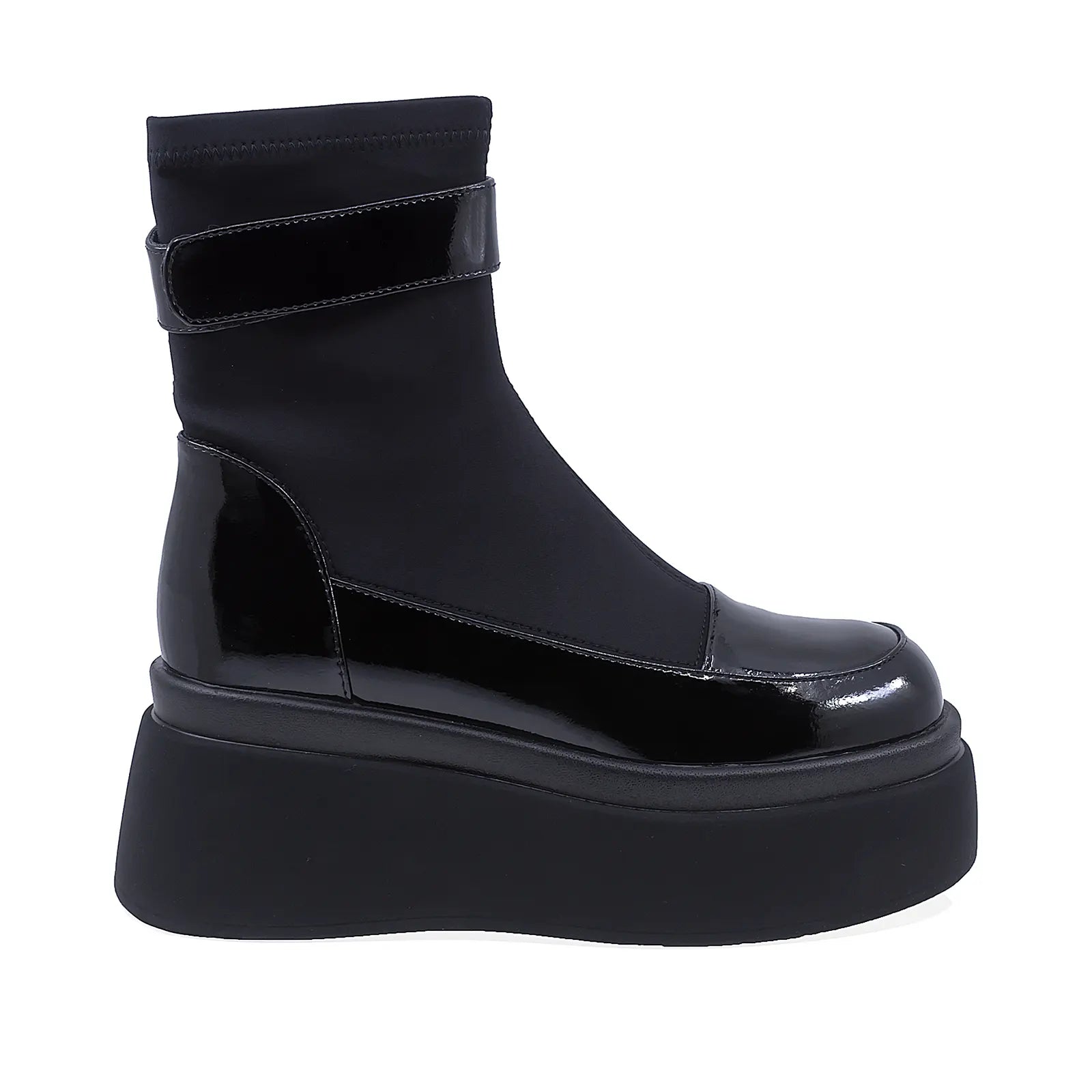 Ghete Dama Casual Anna Viotti Piele Lacuita D106-F8365-C5966-12 Negru