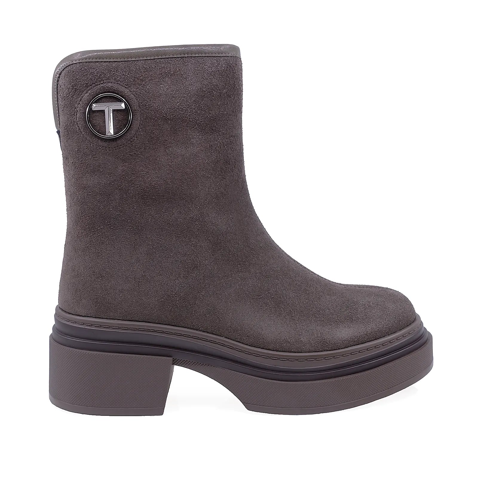 Ghete Dama Casual Anna Viotti Piele Intoarsa D106-F9998-C8101-2 Gri inchis