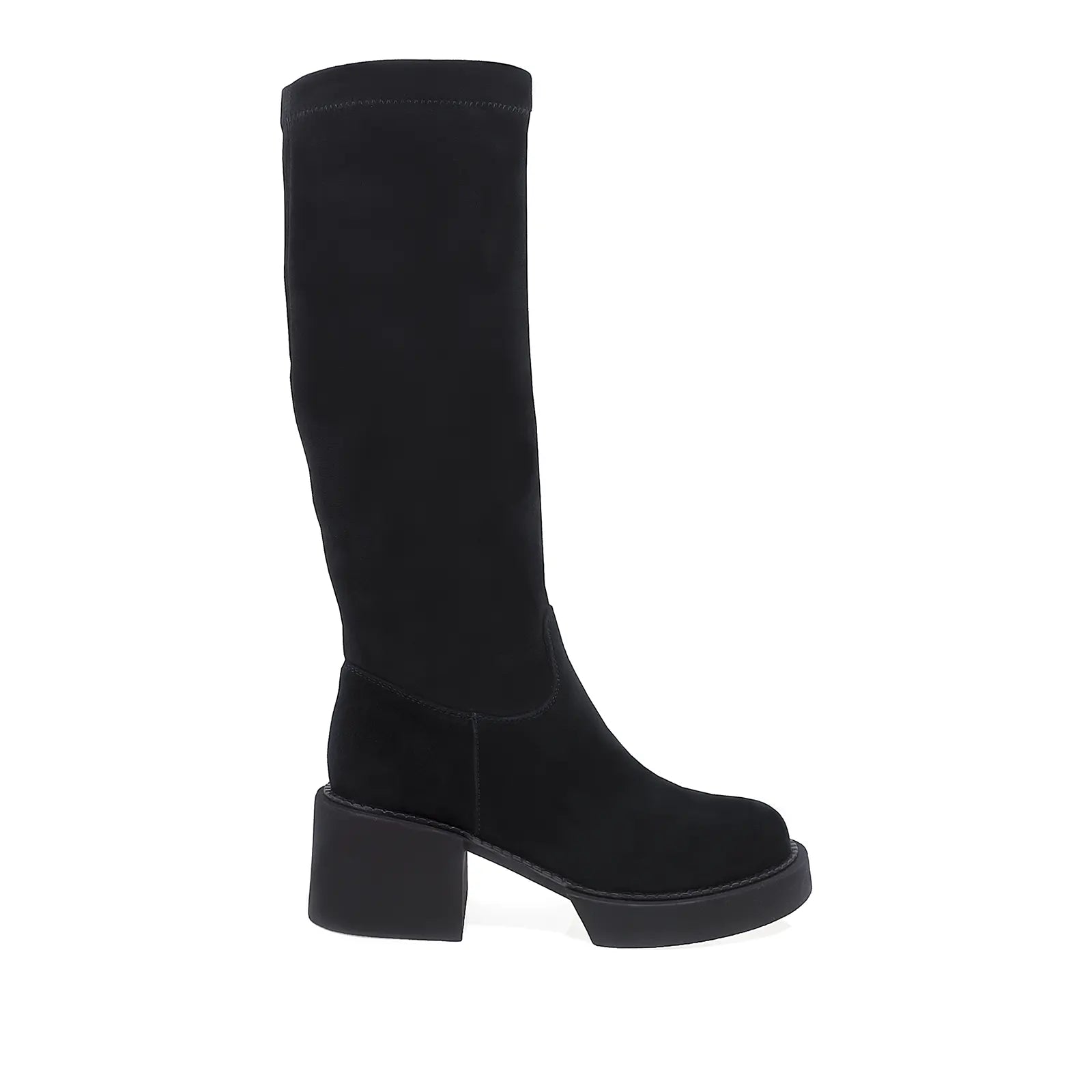 Cizme Dama Casual Feeling Piele Intoarsa/stretch D24-148-001 Negru