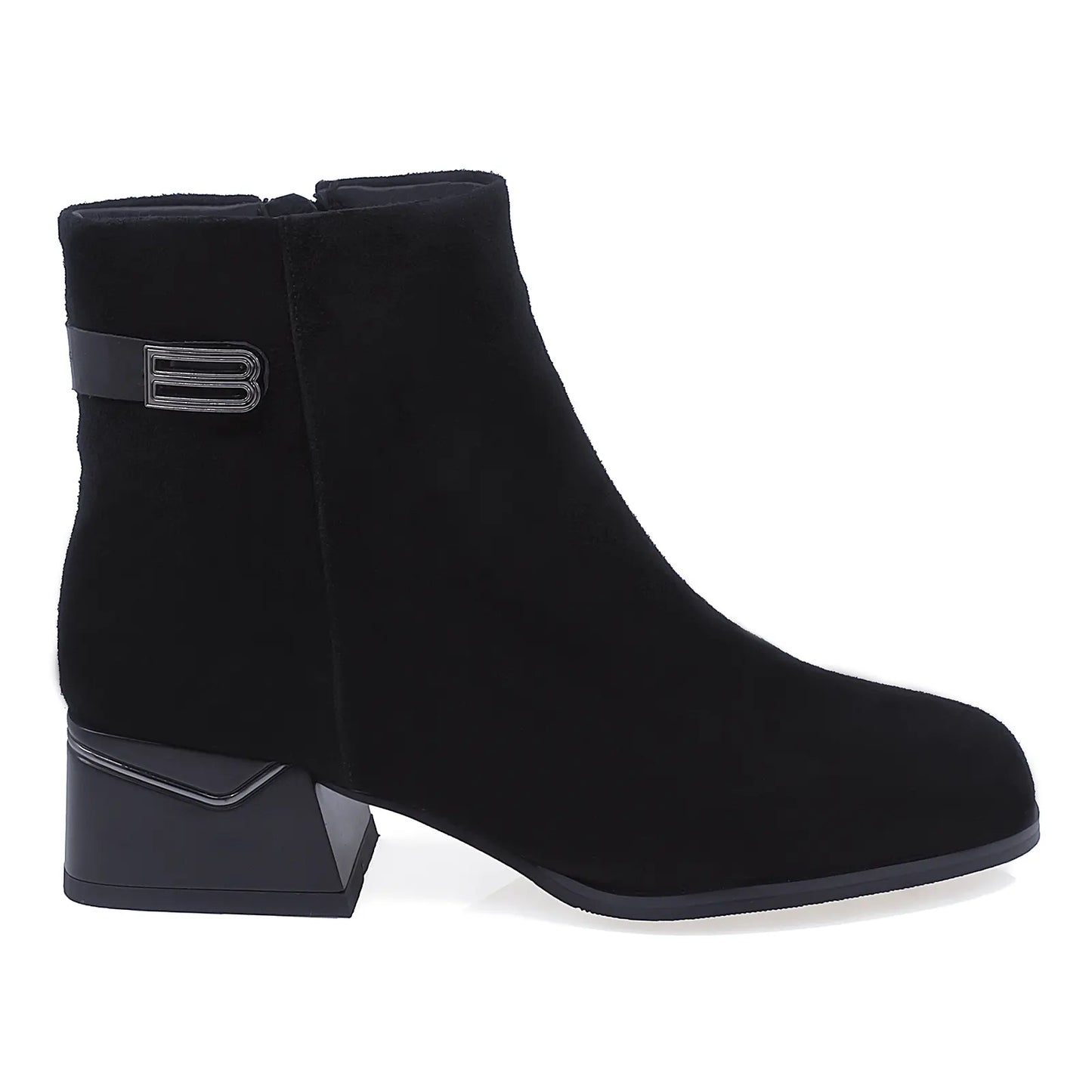 Ghete Dama Elegante Anna Viotti Piele Intoarsa D112-GAW2572 Negru