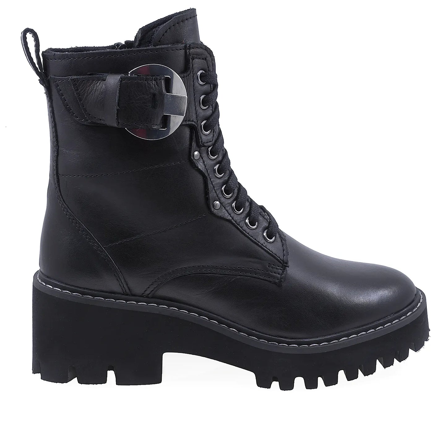 Ghete Dama Casual Anna Viotti Piele Naturala D200-67602 Negru