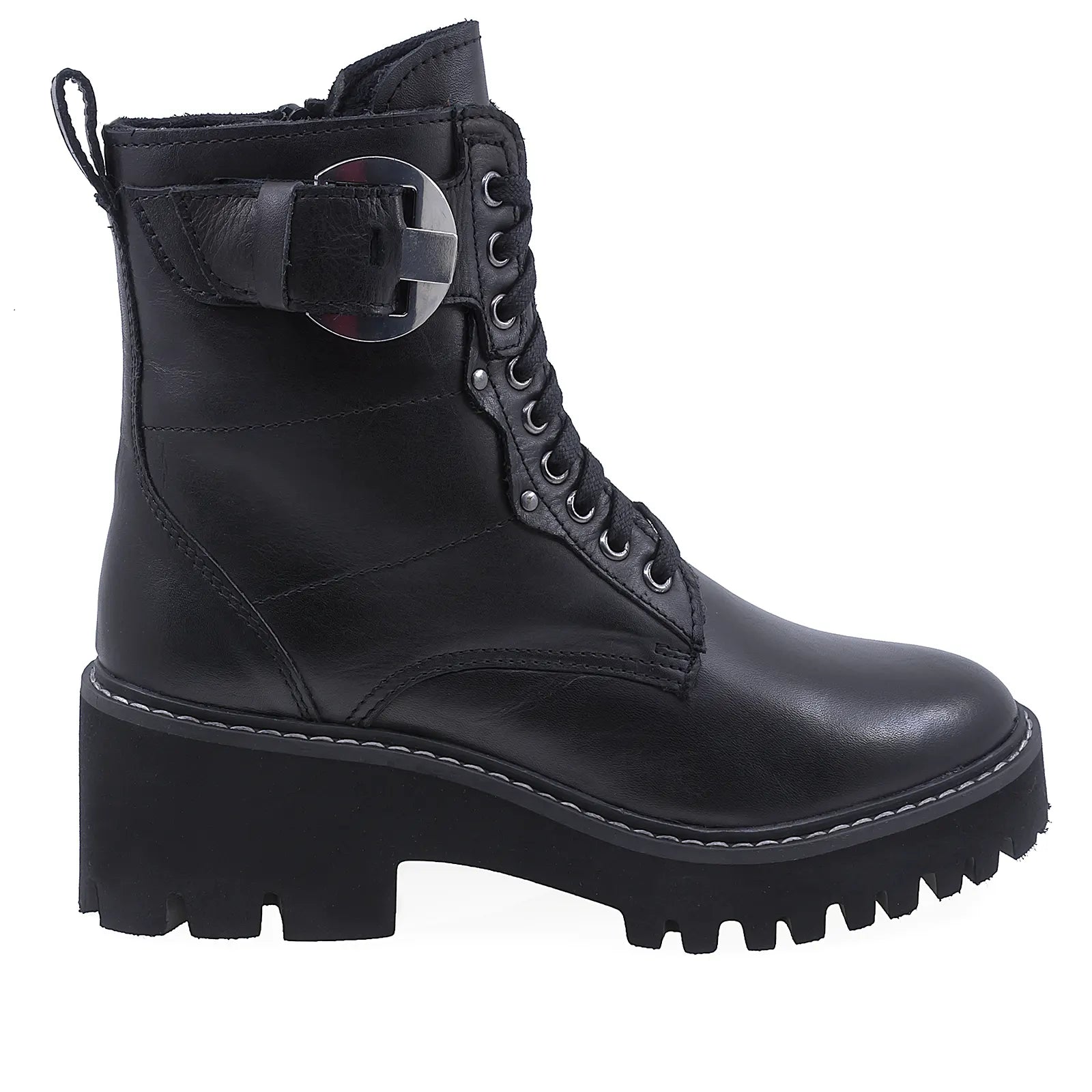 Ghete Dama Casual Anna Viotti Piele Naturala D200-67602 Negru