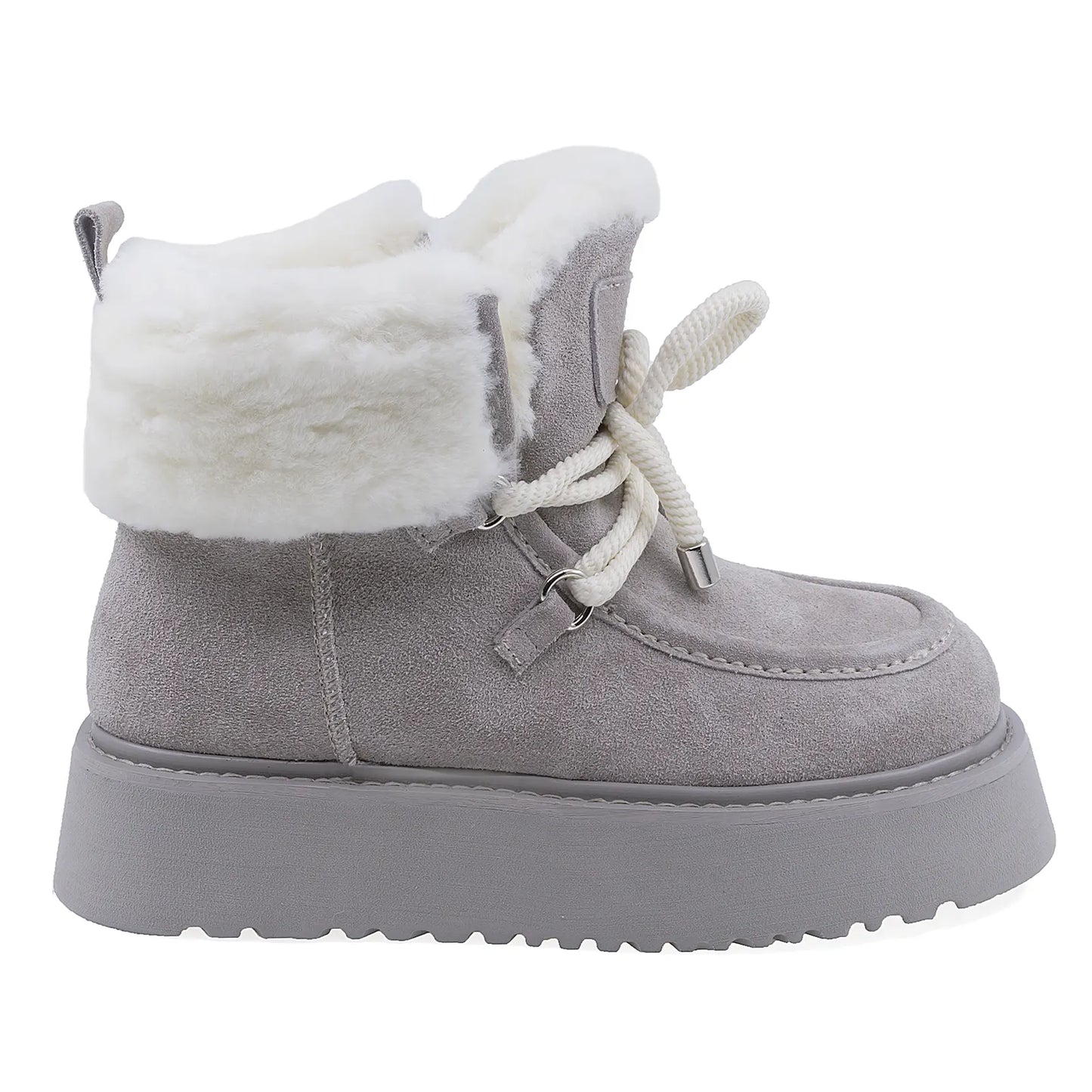 Ghete Dama Casual Anna Viotti Piele Intoarsa D107-PV3132-Z37393-M-6 Gri