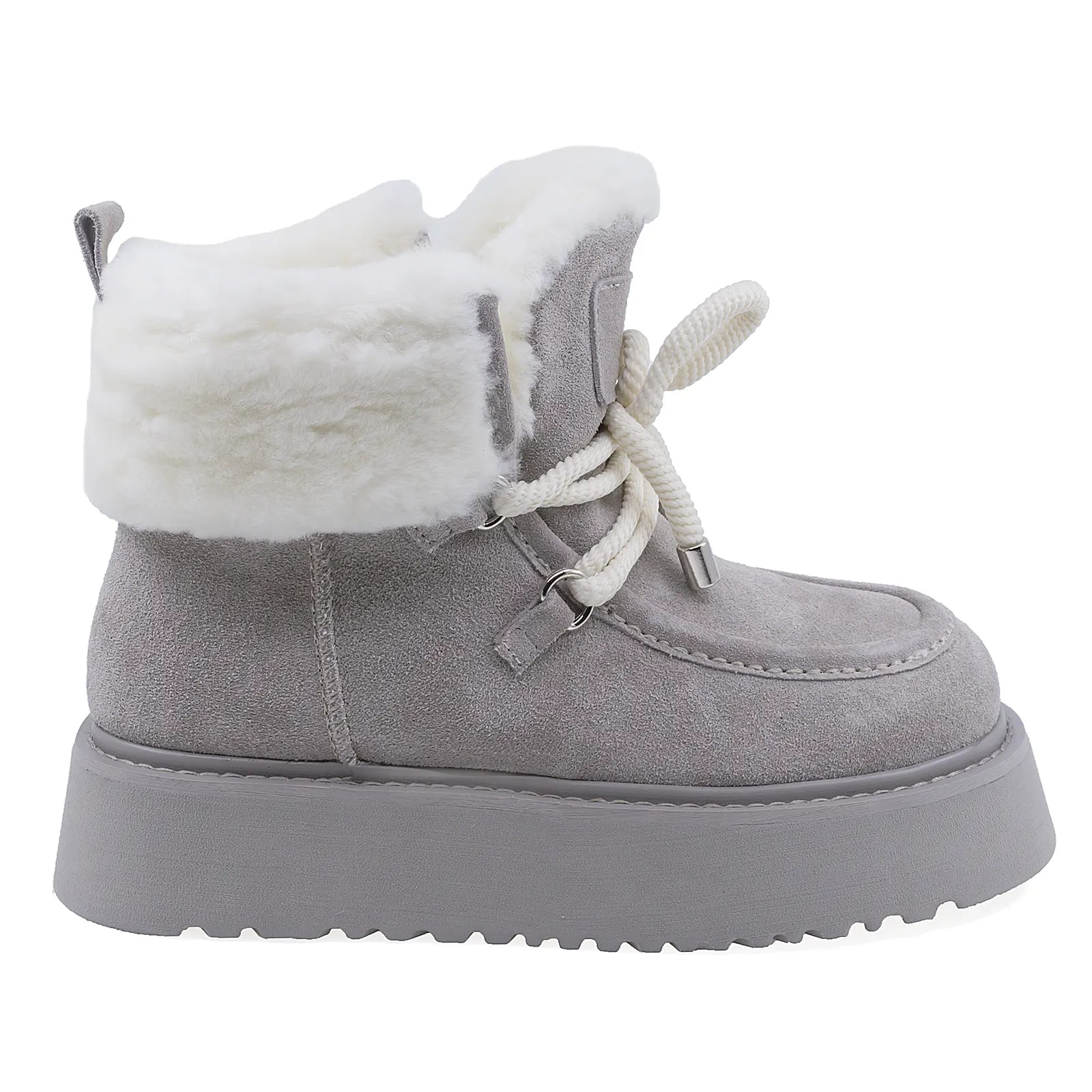 Ghete Dama Casual Anna Viotti Piele Intoarsa D107-PV3132-Z37393-M-6 Gri