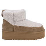 Ghete Dama Casual Anna Viotti Piele Intoarsa D113-KIS Camel
