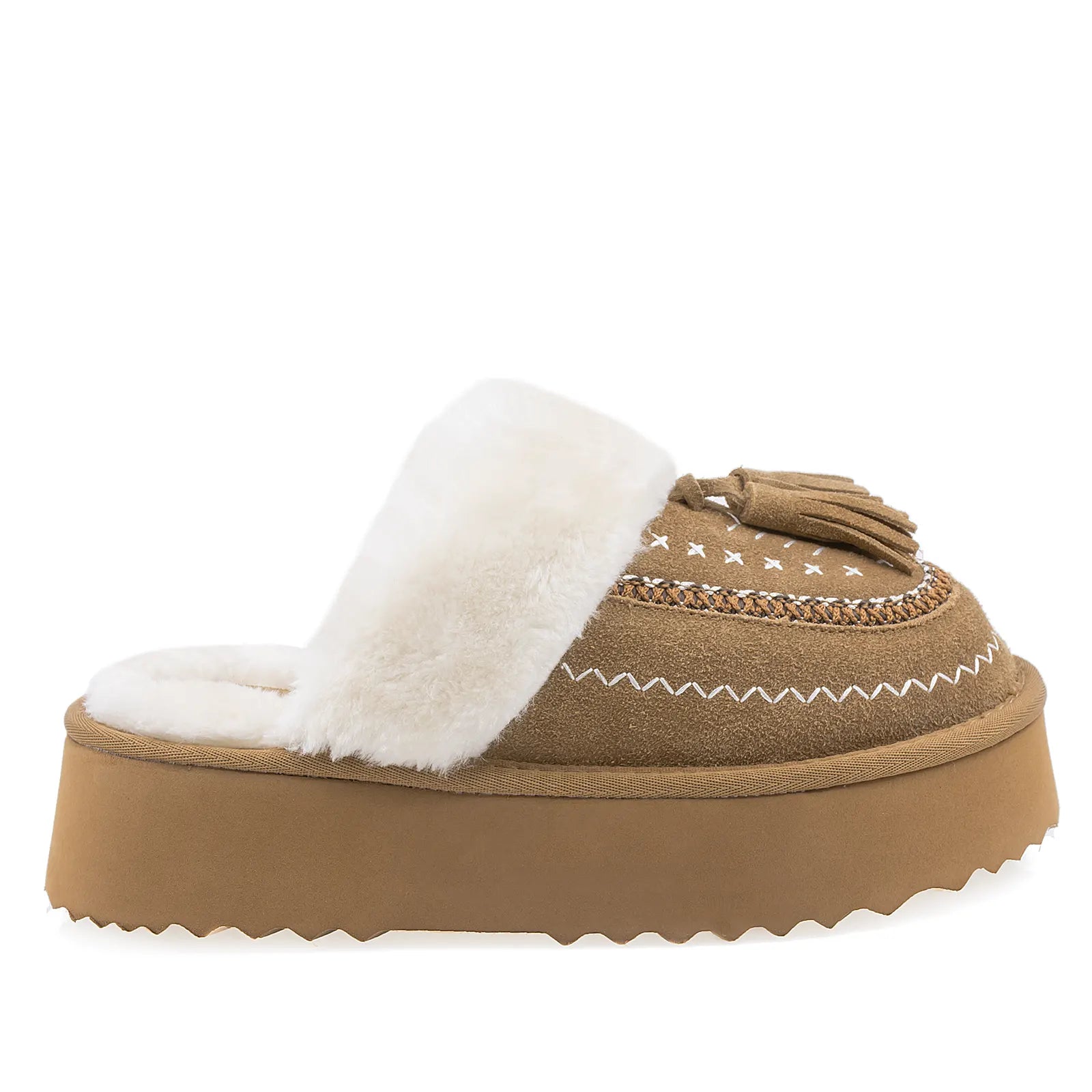 Papuci Dama Casual Anna Viotti Piele Intoarsa D113-3 Camel