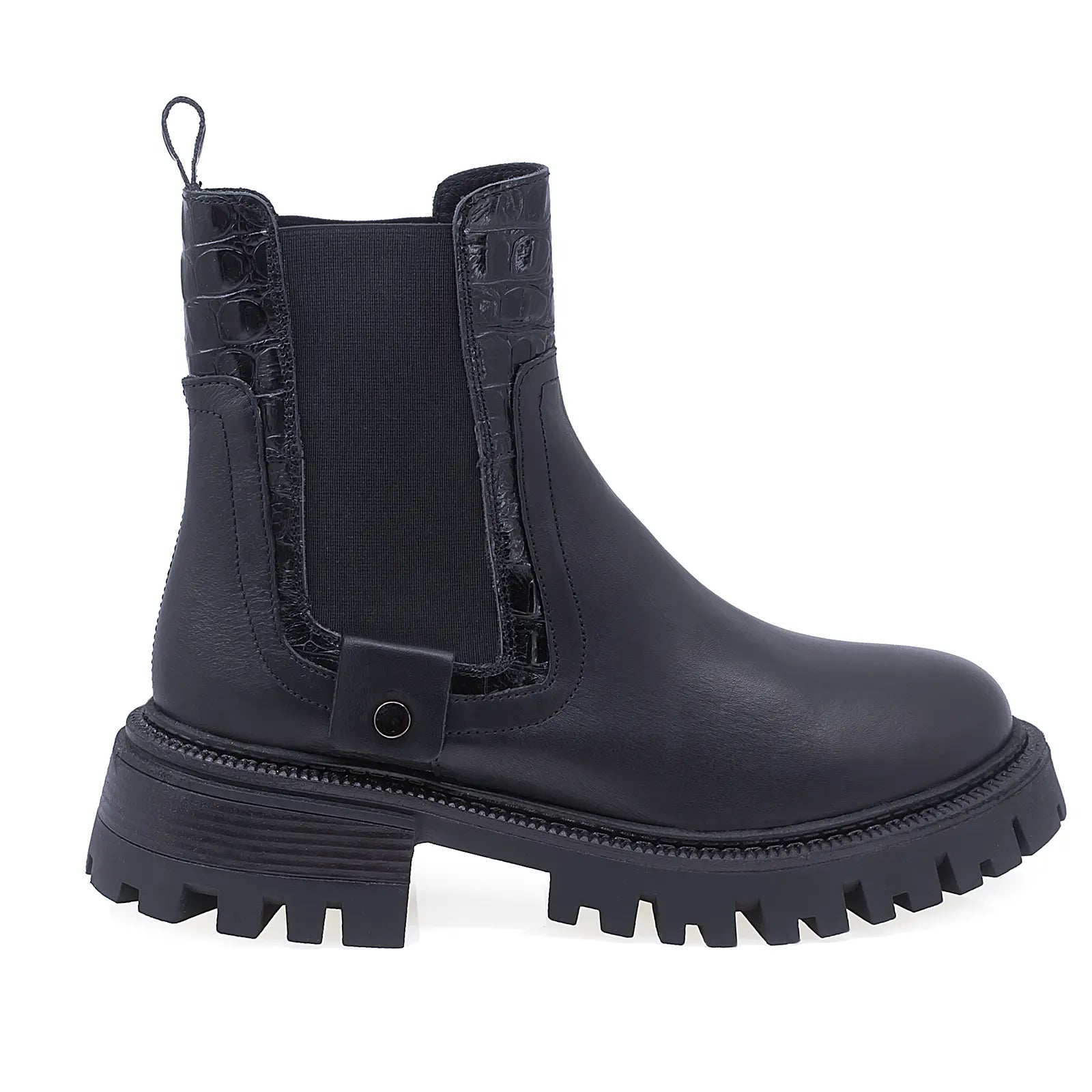 Ghete Dama Casual Anna Viotti Piele Naturala D44-4630 Negru