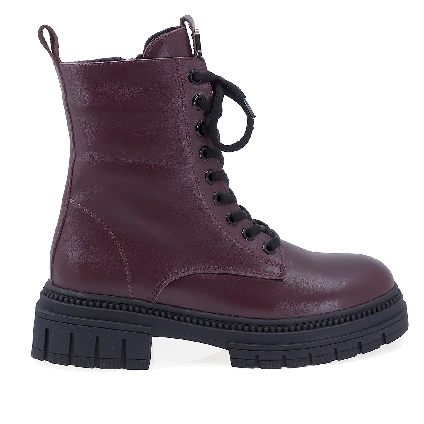 Ghete Dama Casual Anna Viotti Piele Naturala D30-118 Bordo
