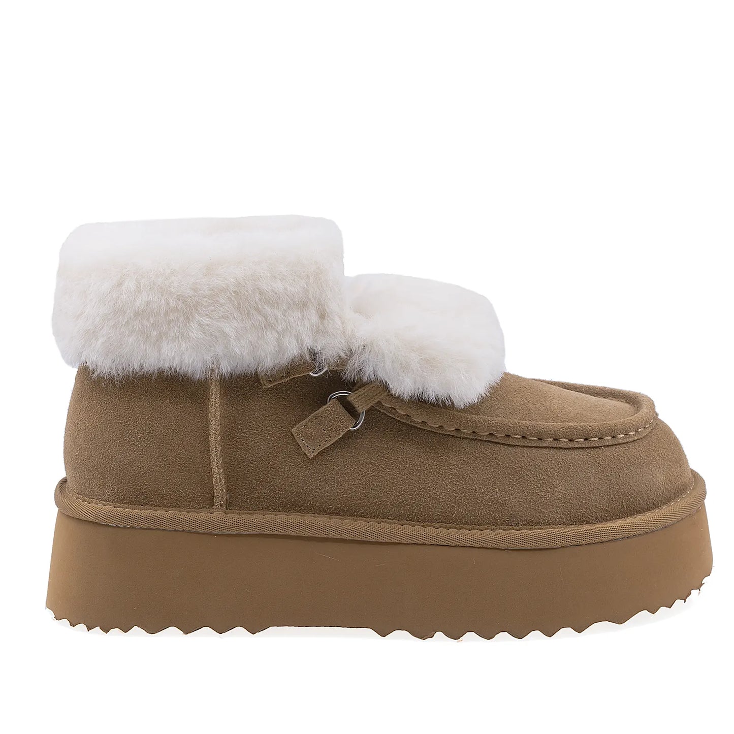 Ghete Dama Casual Anna Viotti Piele Intoarsa D113-10 Camel